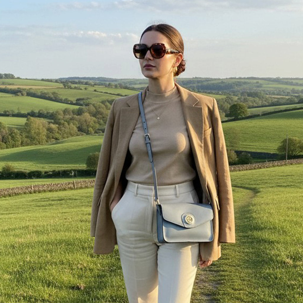 Small Blue Leather Shoulder Bag, Clutch Bag, Cross Body Bag