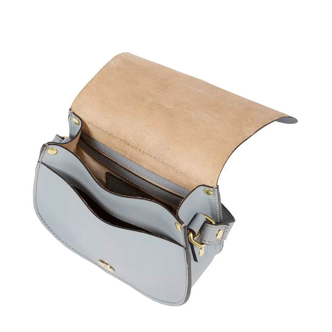 Small Blue Leather Saddle Bag, Cross Body Bag