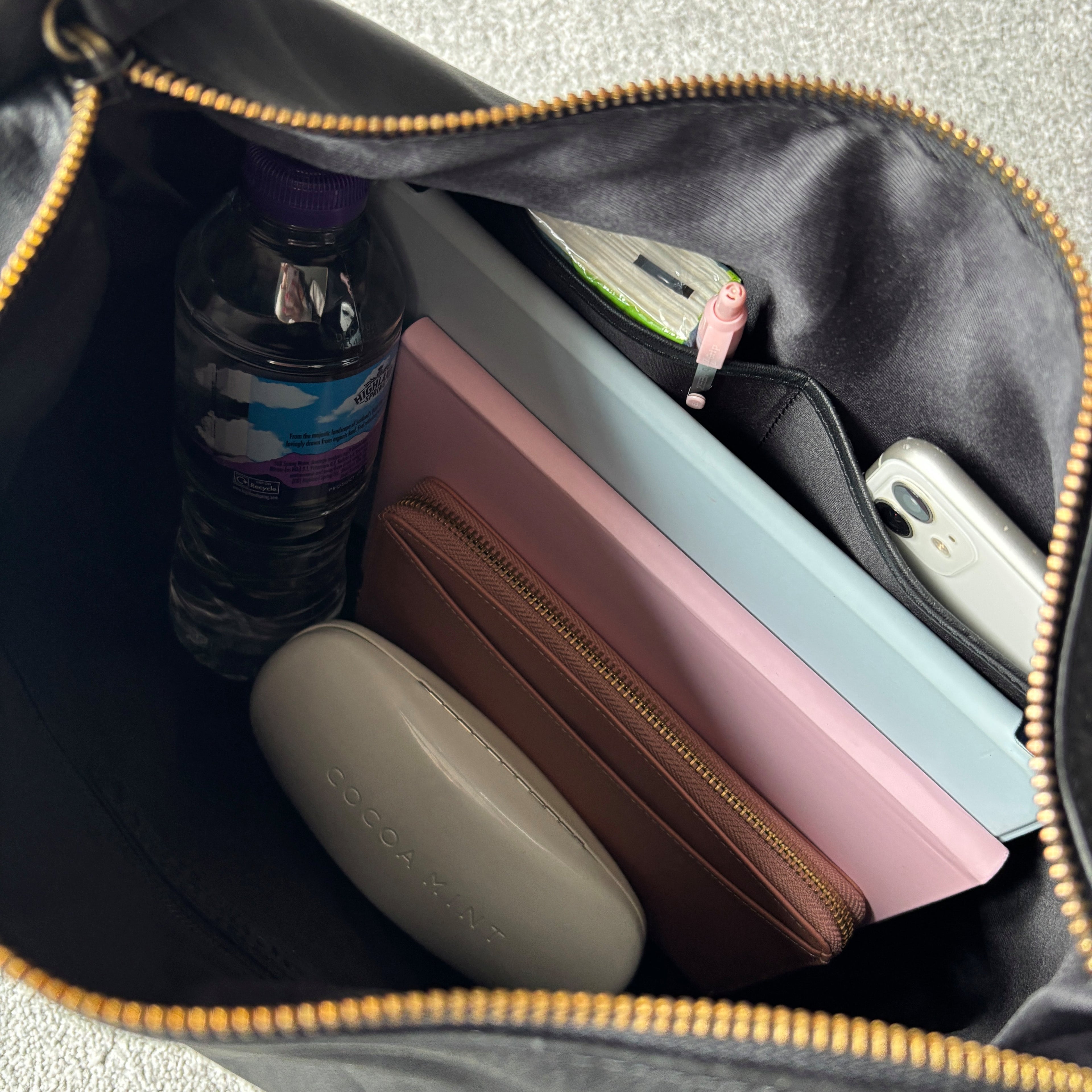 Rowallan Large Navy Leather Shoulder Bag, Handbag