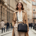 Rowallan Large Black Leather Cross Body, Shoulder Bag, Business Bag