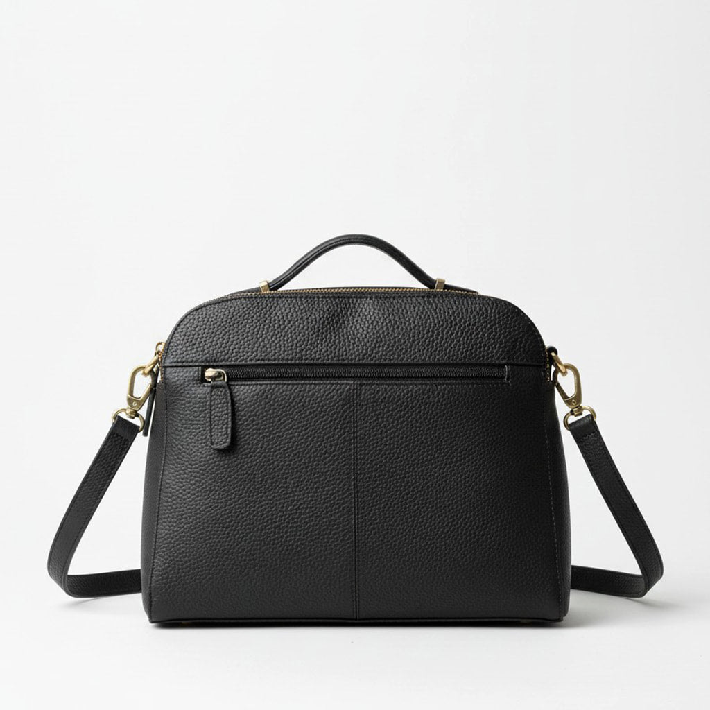 Rowallan Large Black Leather Cross Body, Shoulder Bag, Business Bag