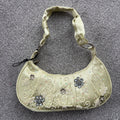 Dice Green Sequin Embellished Handbag