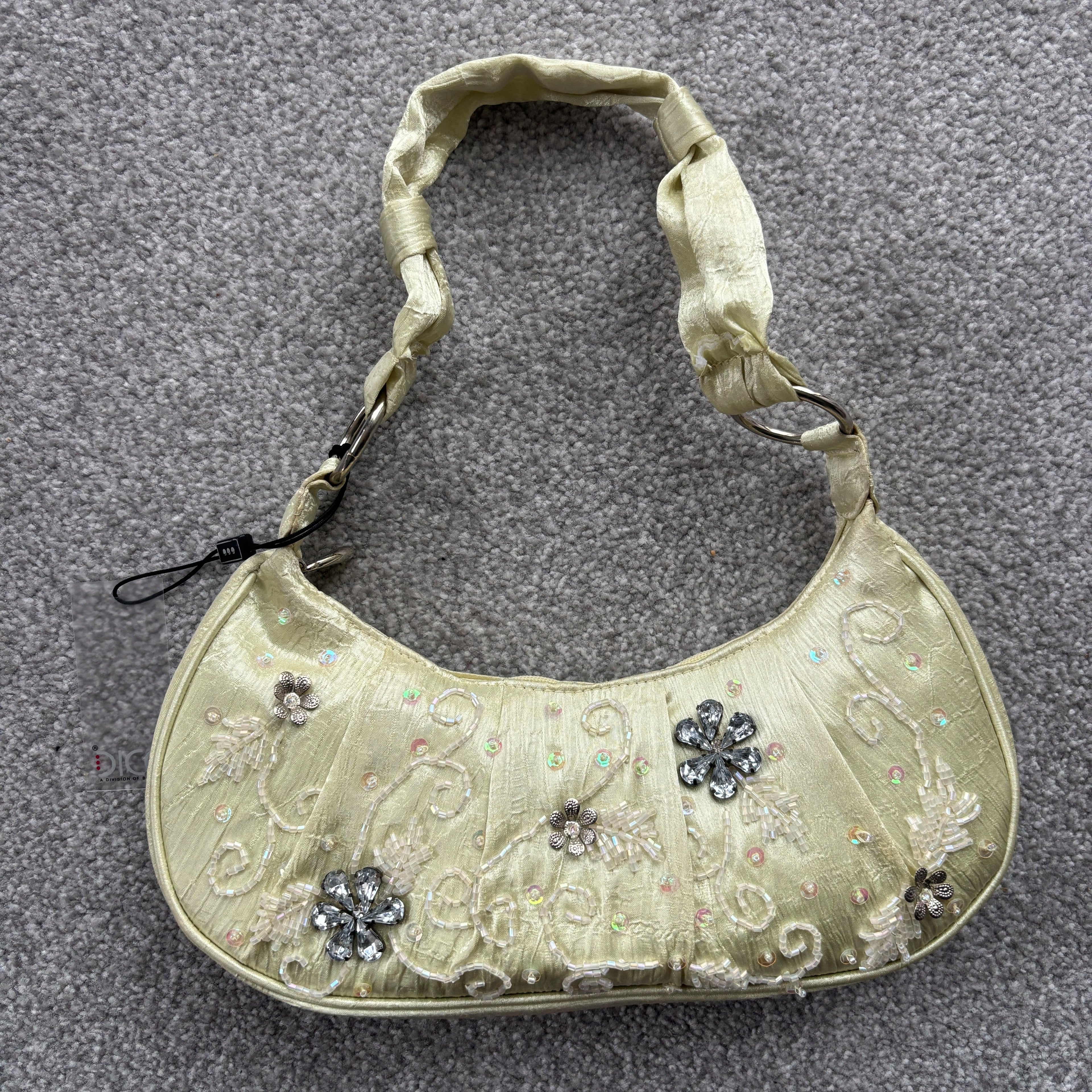 Dice Green Sequin Embellished Handbag