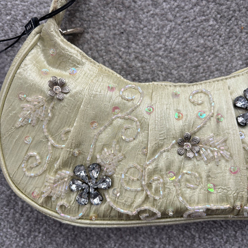 Dice Green Sequin Embellished Handbag