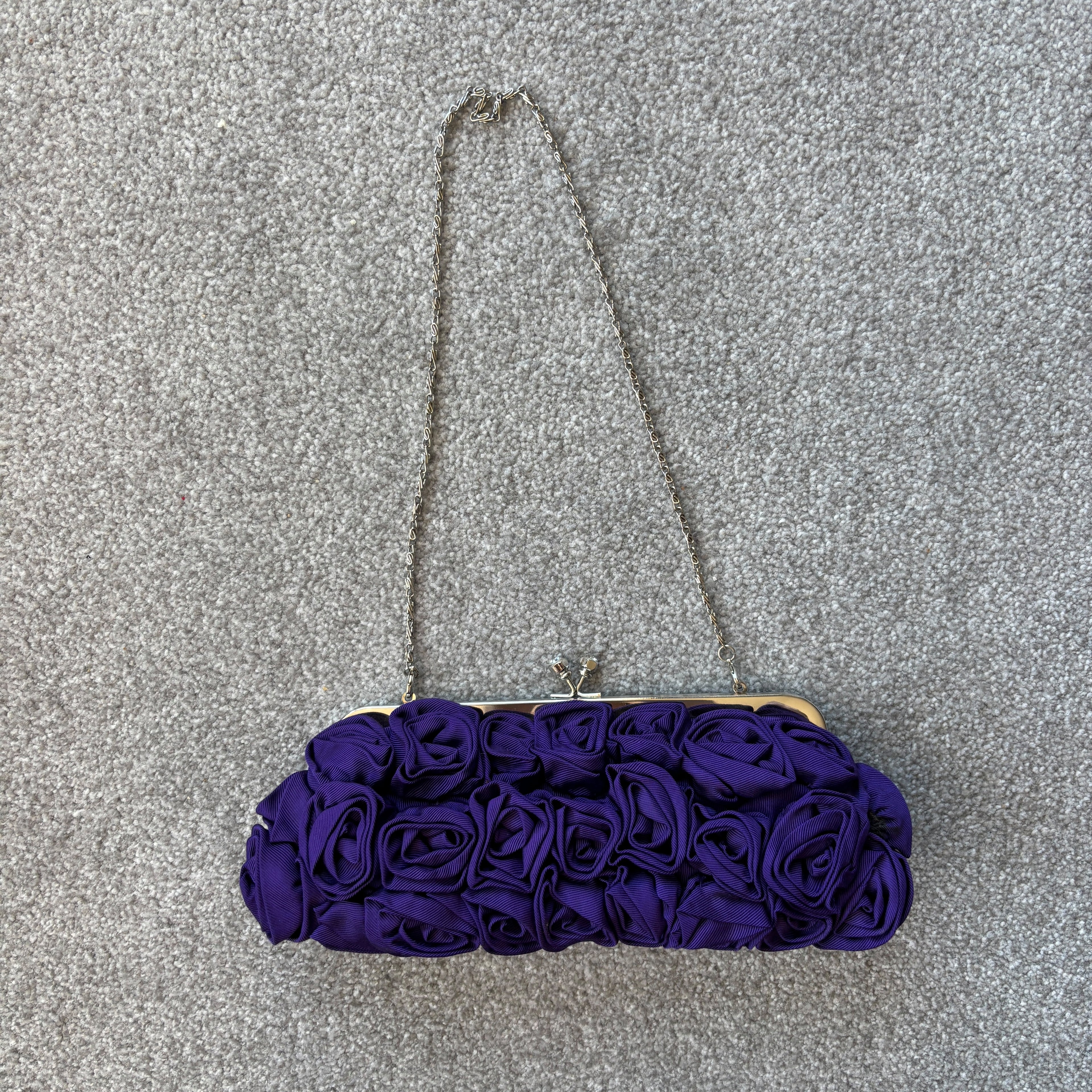 Suzy Smith Purple Rose Clutch, Shoulder Bag