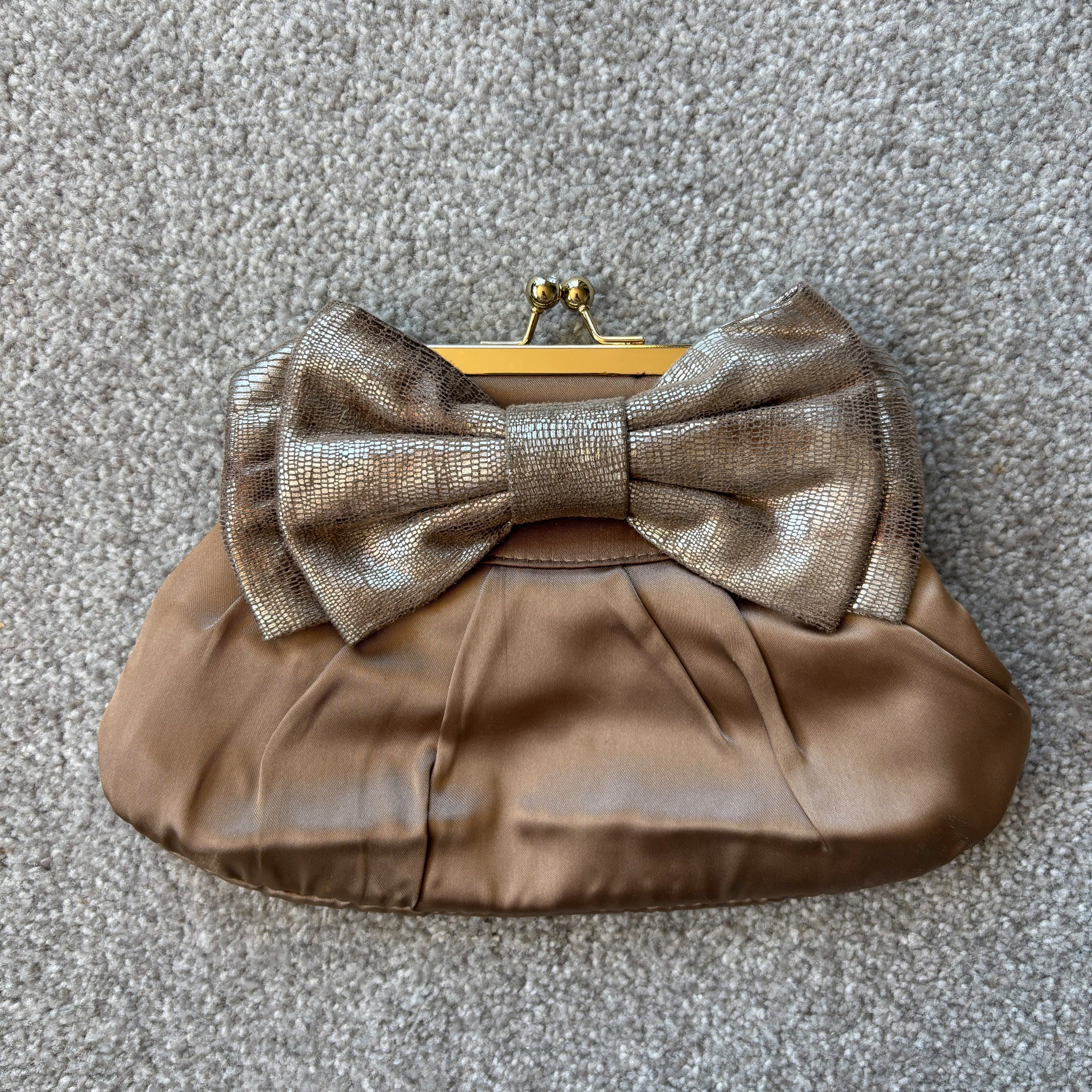 Suzy Smith Champage Metallic Clutch Bag