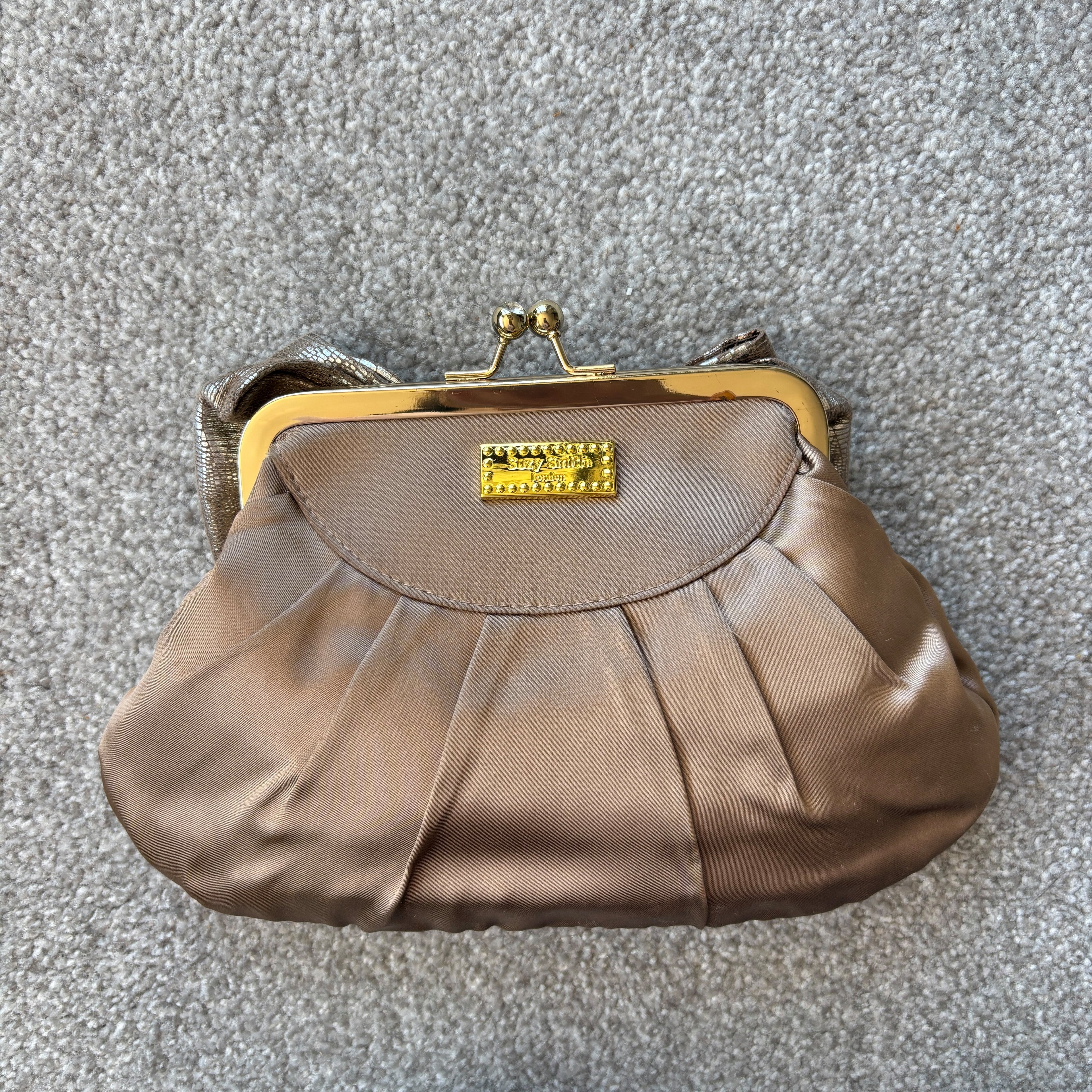 Suzy Smith Champage Metallic Clutch Bag