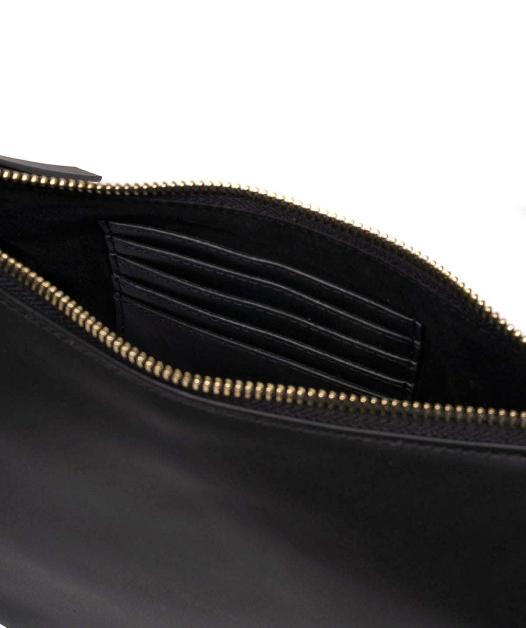 Black Leather Crescent Cross Body Bag, Shoulder Bag