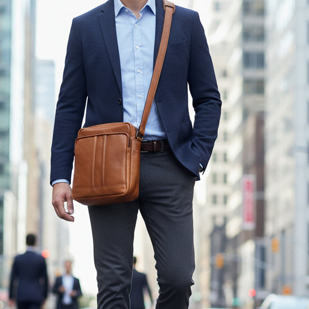 Rowallan Unisex Tan Leather Shoulder Bag