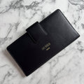 Women's Large Black Slim Leather Purse