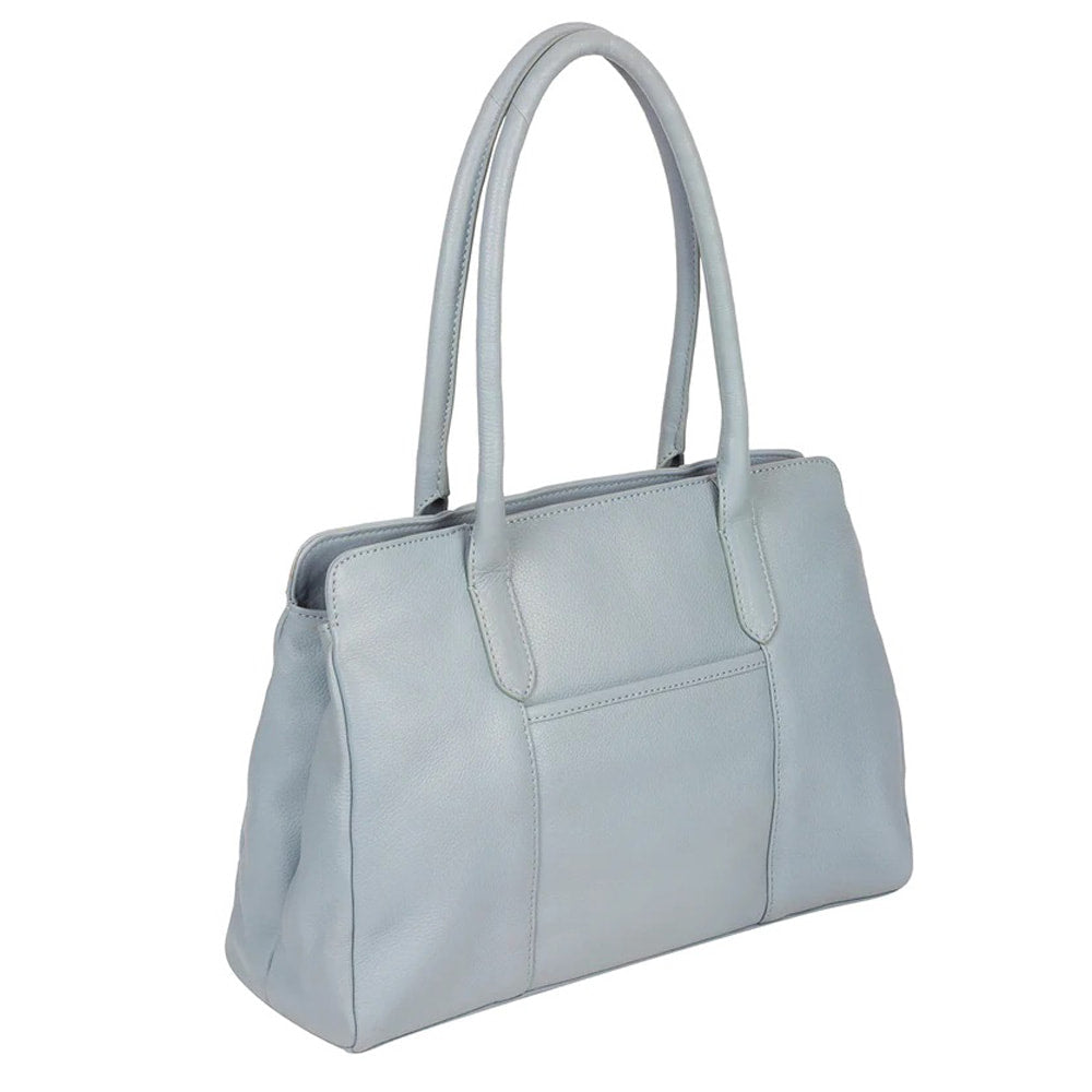 Light Blue Leather Handbag, Shoulder Bag