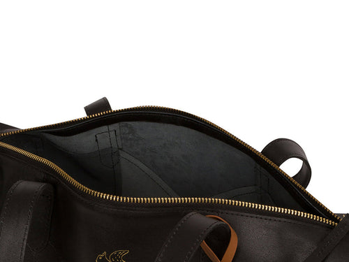 Black Leather Shoulder Bag, Tote Bag