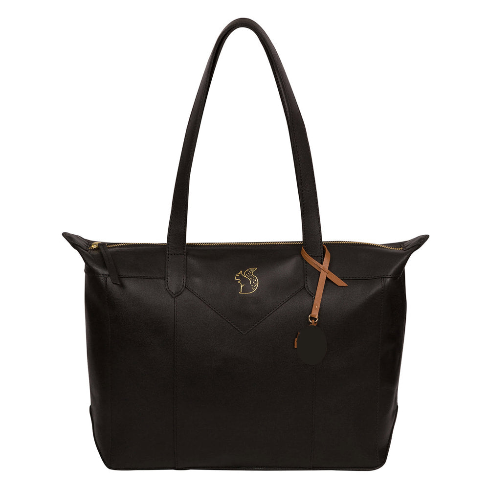 Black Leather Shoulder Bag, Tote Bag