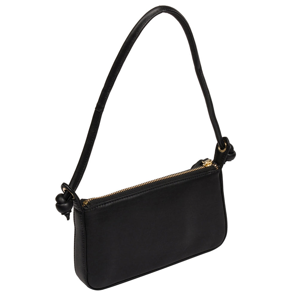 Small Black Leather Shoulder Bag, Handbag