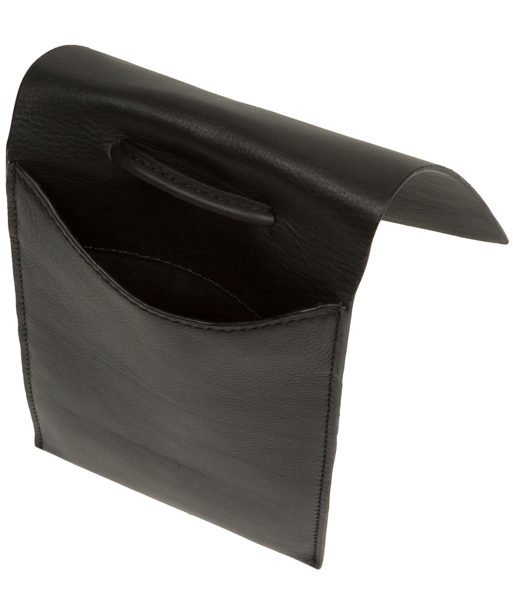 Slim Black Leather Cross Body Phone Bag