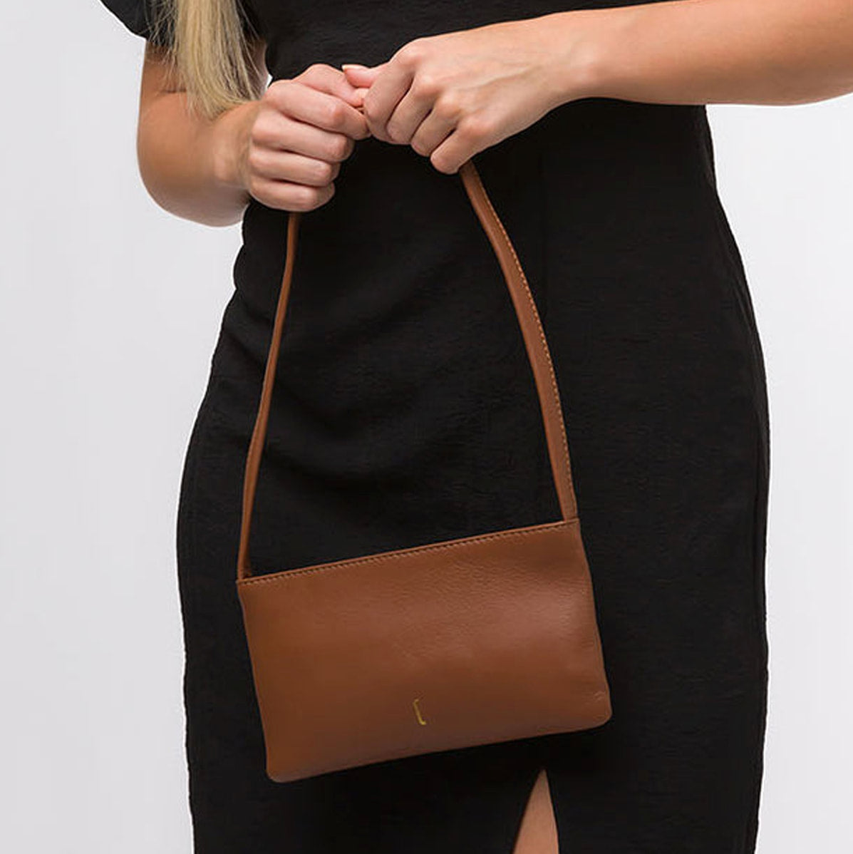 Small Tan Leather Shoulder Bag, Handbag