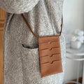 Small Tan Leather Travel Bag, Purse
