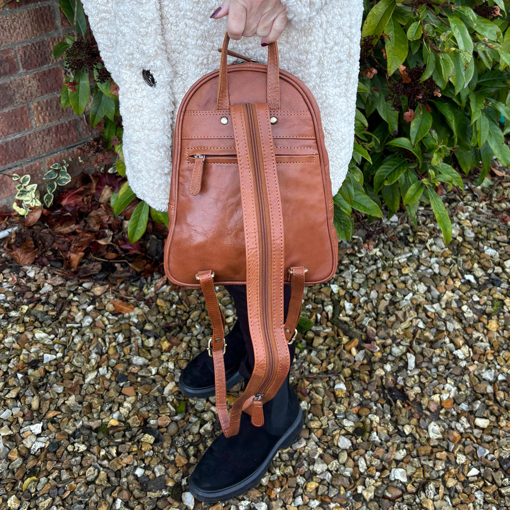 Rowallan Women's Tan Leather Backpack