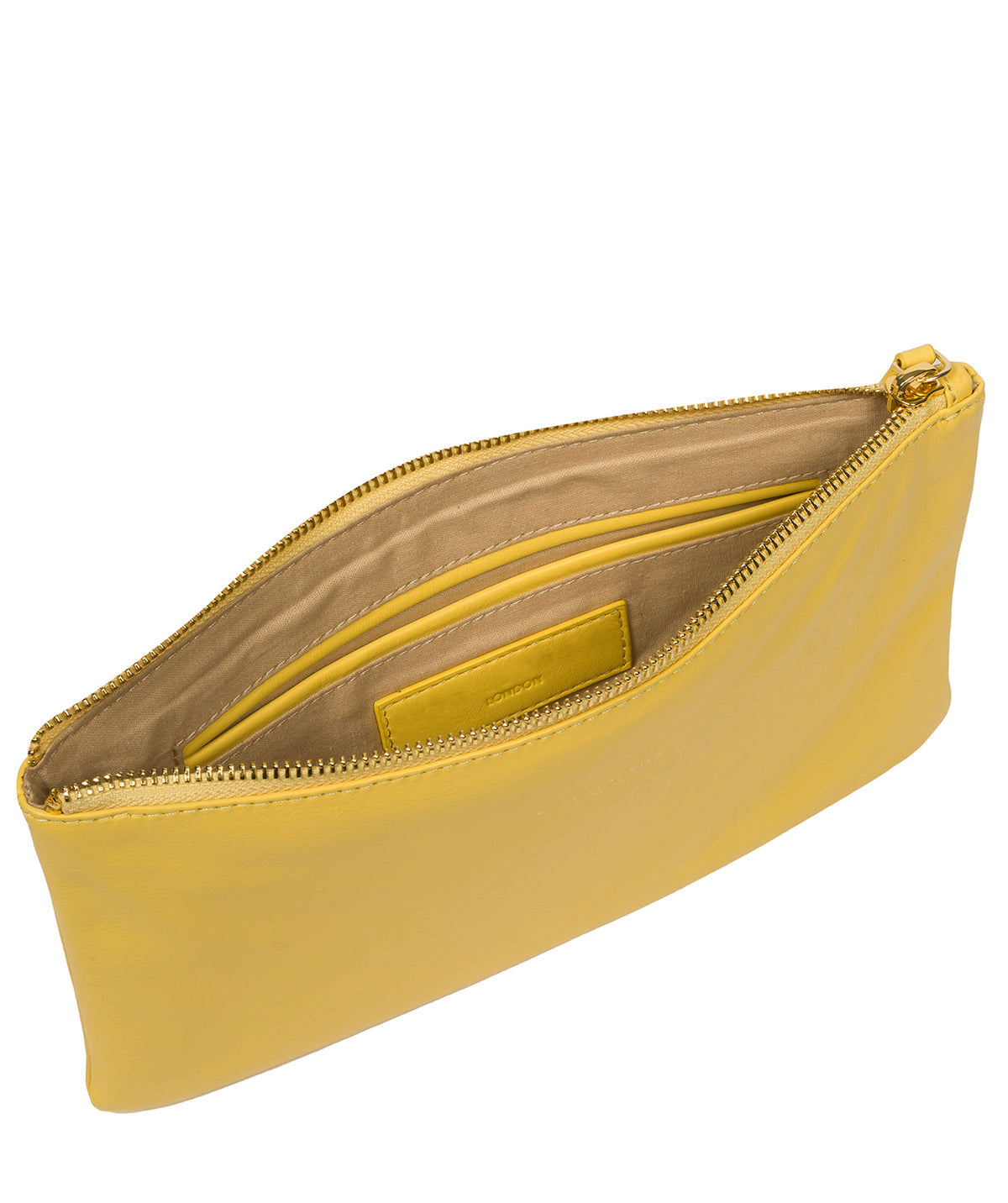 Yellow Leather Clutch Bag