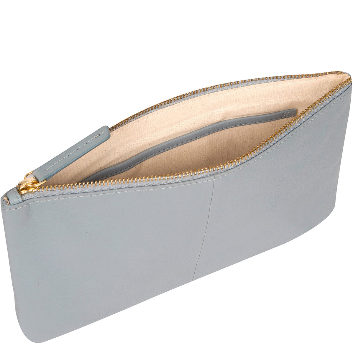 Blue Leather Clutch Bag
