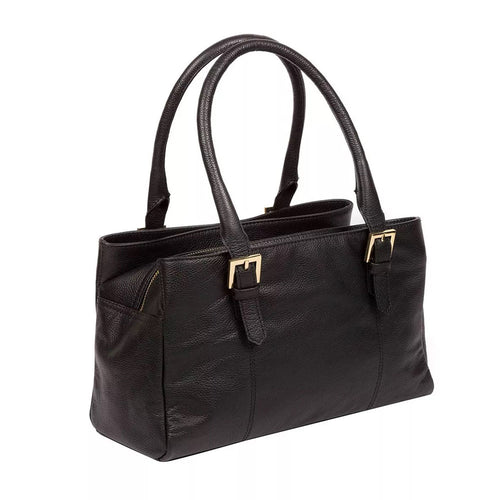 Black Leather Shoulder Bag, Handbag, Leather Tote