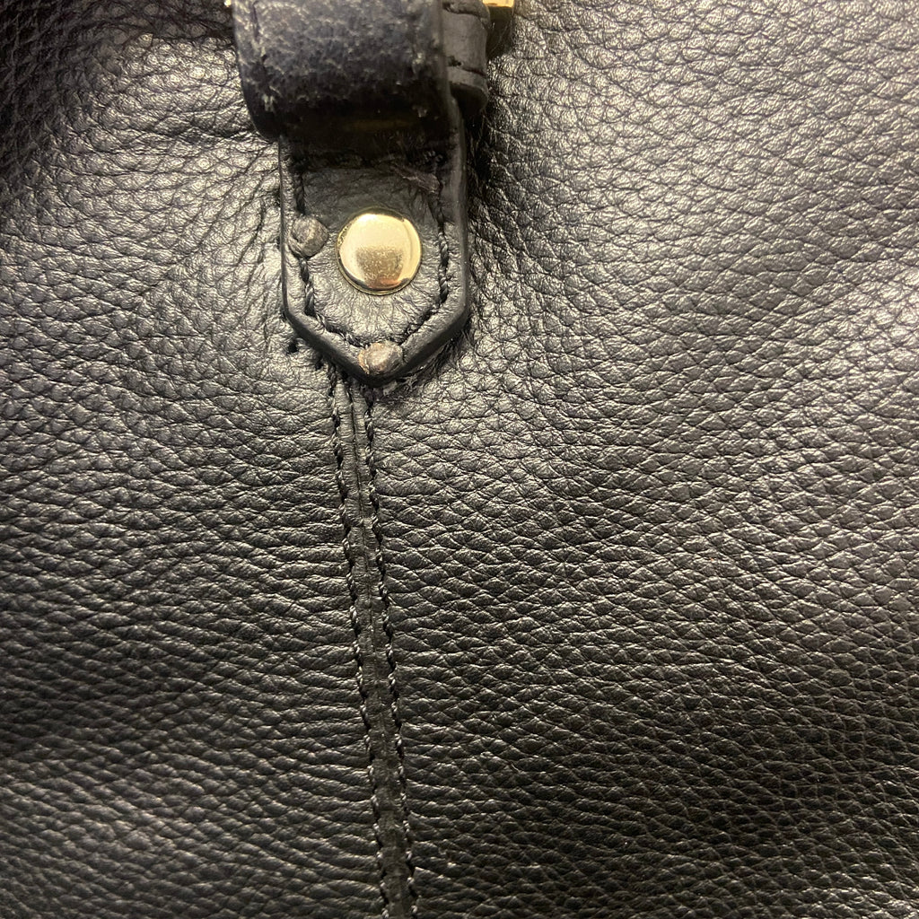 Black Leather Shoulder Bag, Handbag, Leather Tote