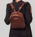 Small Brown Leather Backpack