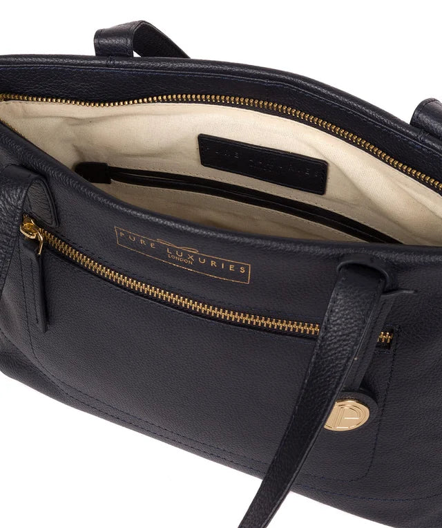 Navy Leather Handbag