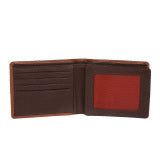 Tan And Brown Leather Wallet With Rfid Protection