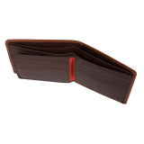 Tan And Brown Leather Wallet With Rfid Protection