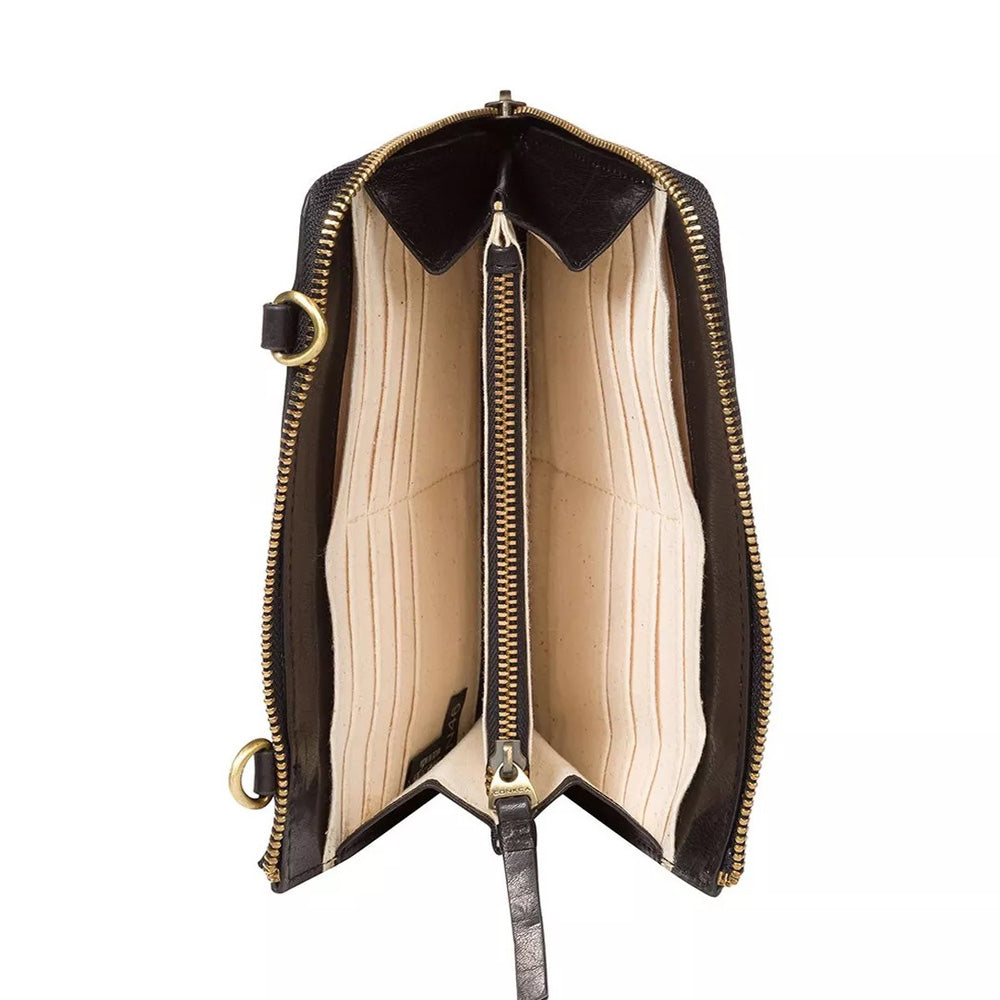 Black Leather Clutch Bag, Purse Bag, Travel Bag