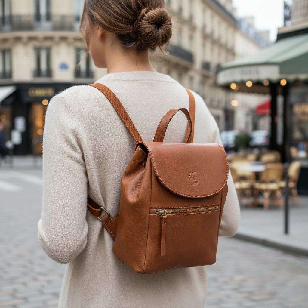 Tan Leather Backpack