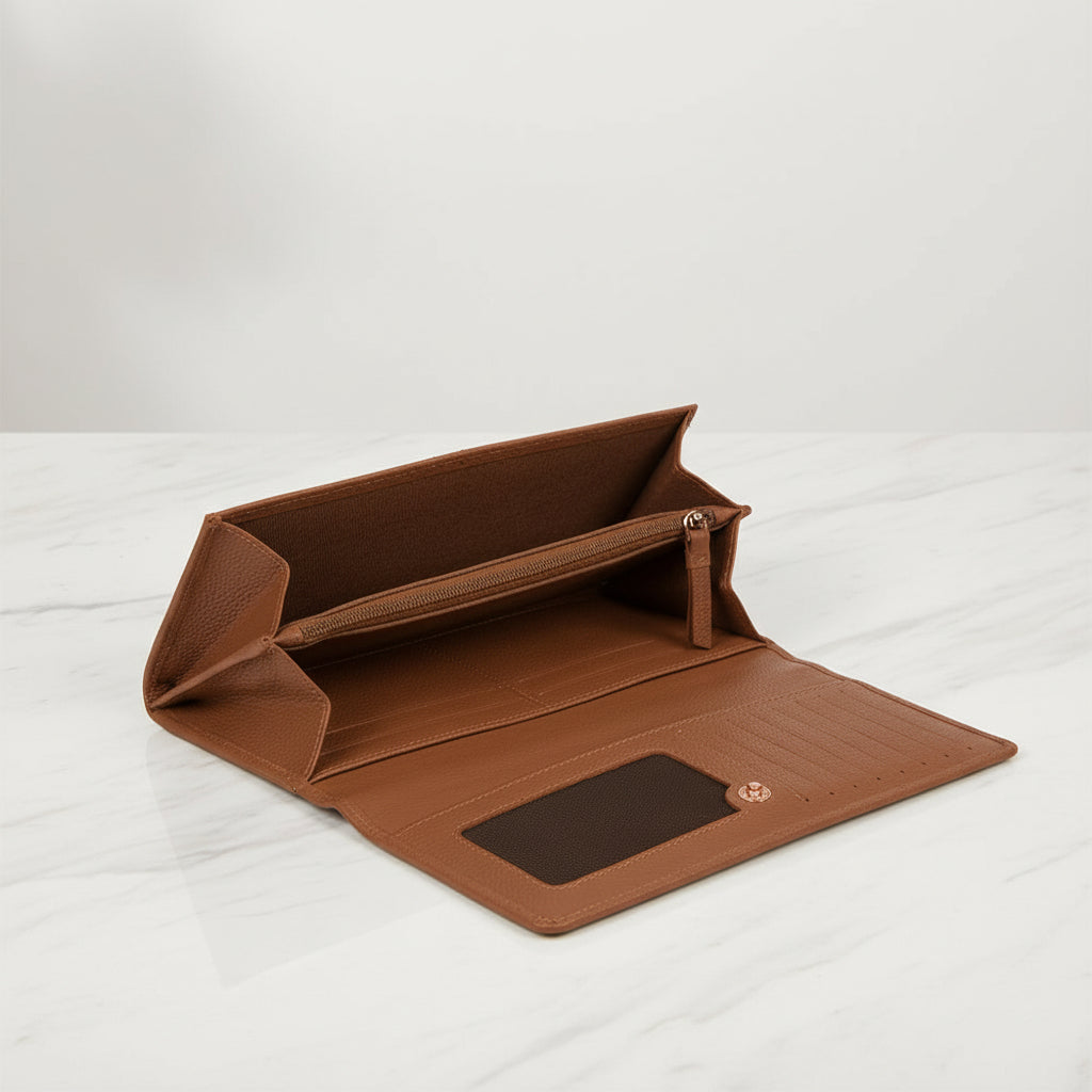 Large Tan Leather Purse