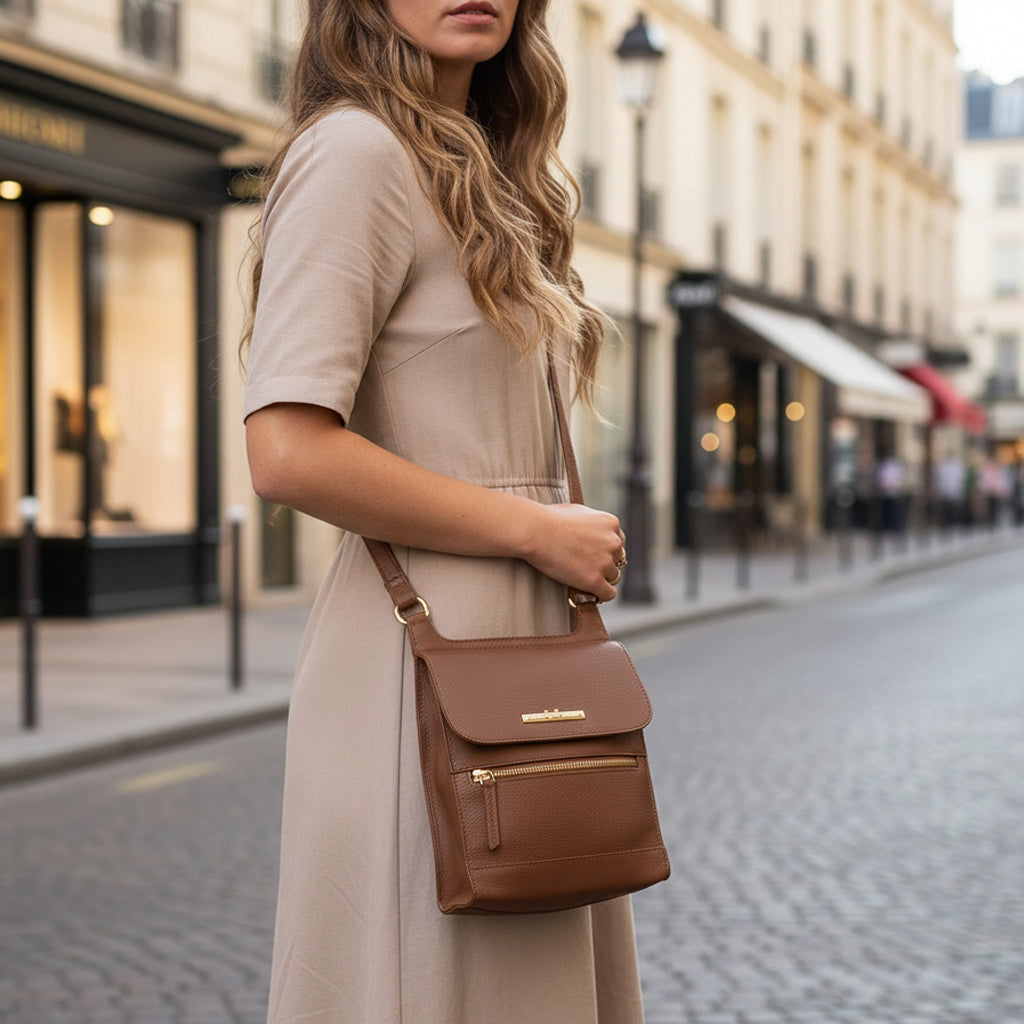 Tan Leather Crossbody Bag