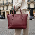 Large Burgundy Leather Tote Bag