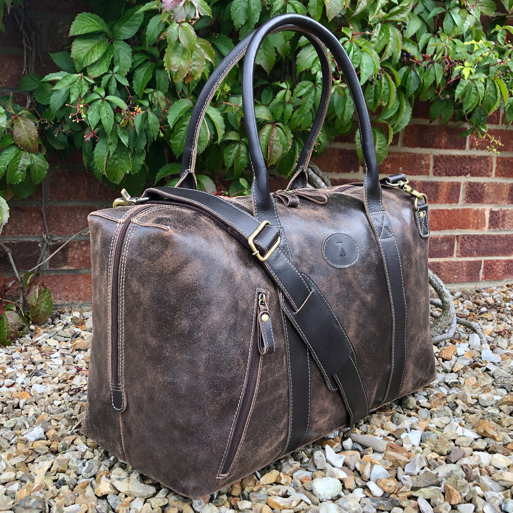 Rowallan Brown Vintage Leather Holdall, Travel Bag
