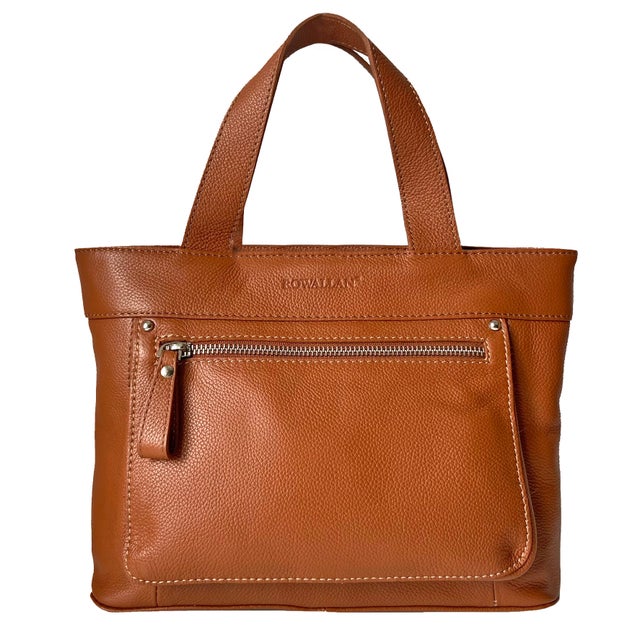 Rowallan Tan Leather Grab Bag. Handbag