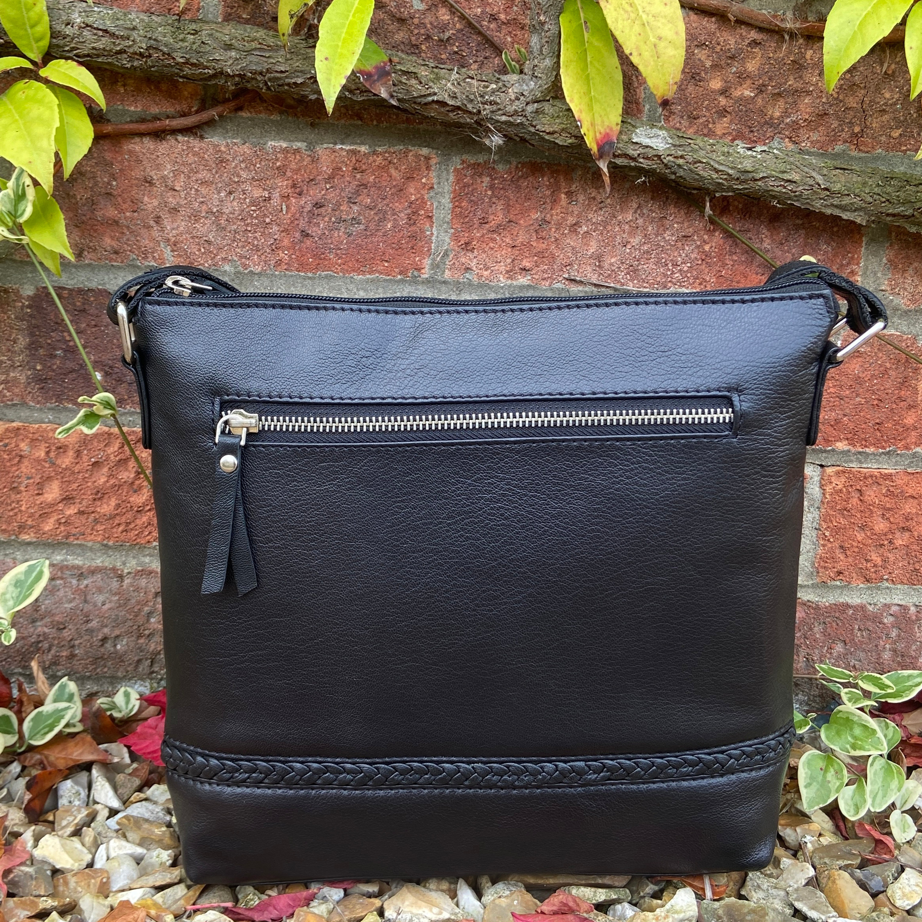 Rowallan Black Leather Tote Bag, Shoulder Bag
