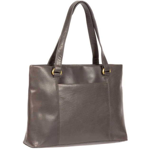 Grey Leather Handbag, Shoulder Bag