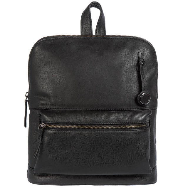 Women's Black Leather Backpack