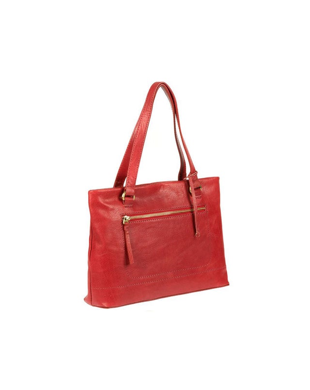 Red Leather Shoulder Bag, Handbag