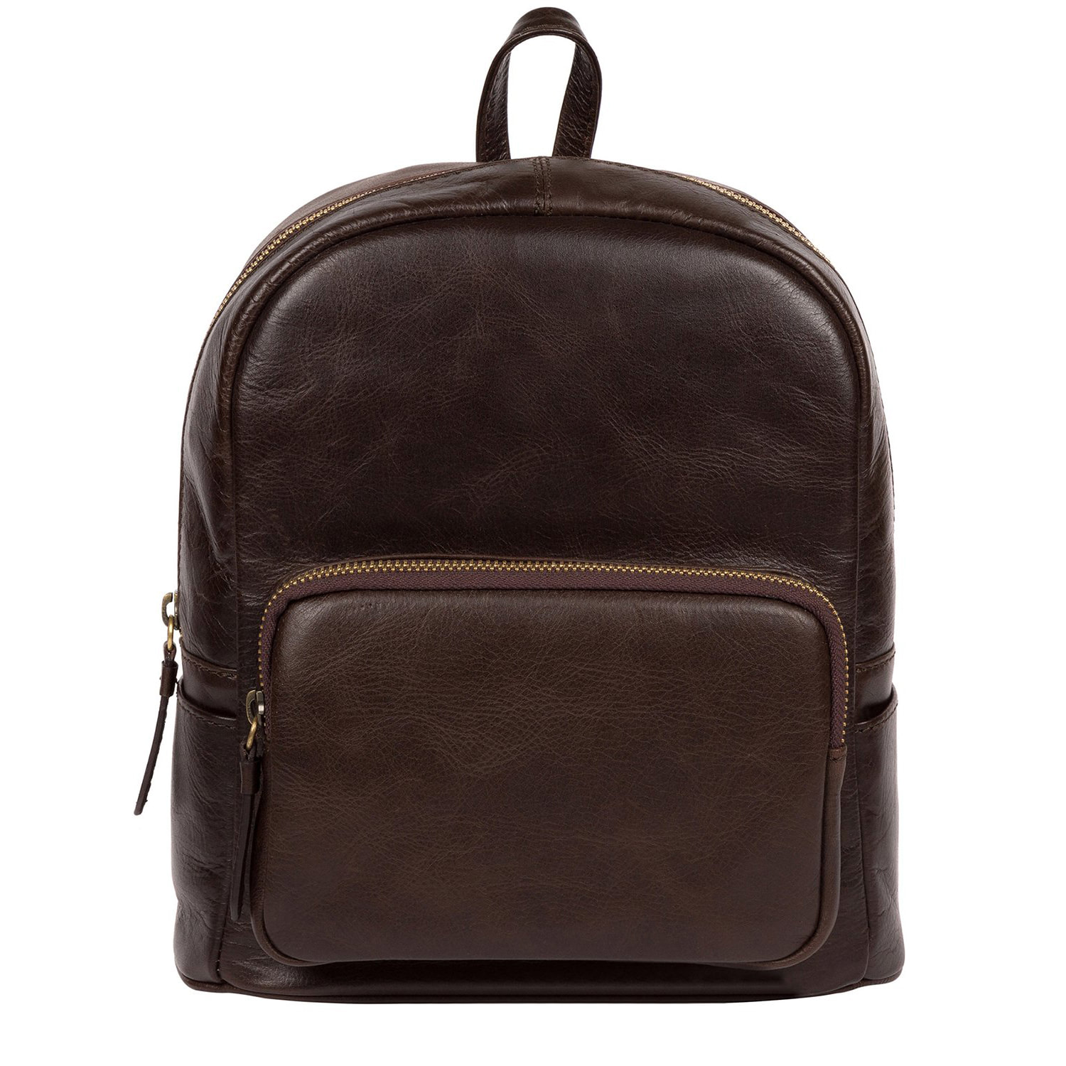 Small Dark Brown Leather Backpack